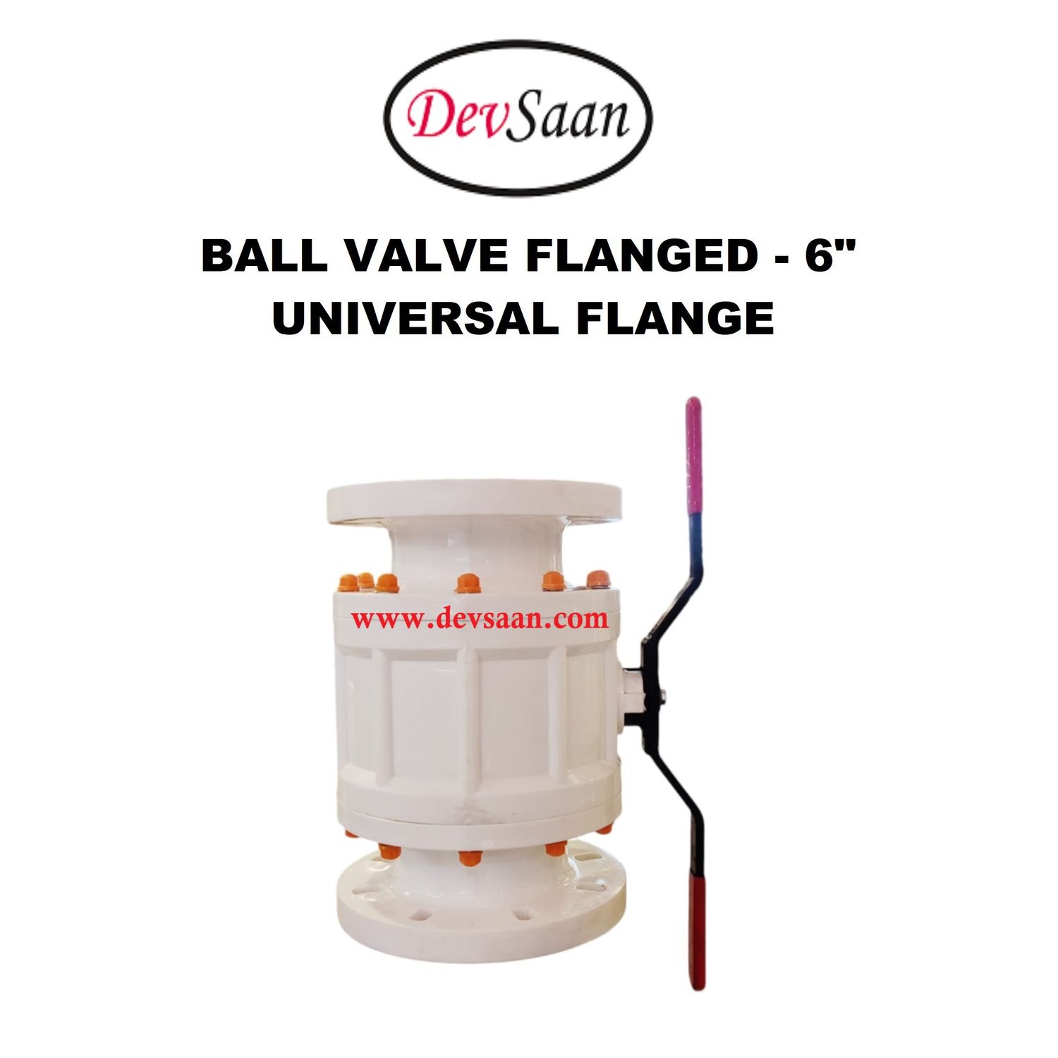 Ball Valve Polypropylene 6&quot; x 6&quot; Flange Universal Standard