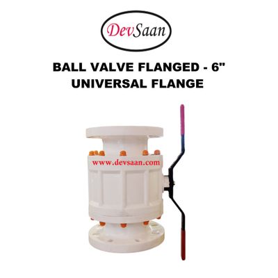 Ball Valve Polypropylene 6" x 6" Flange Universal Standard
