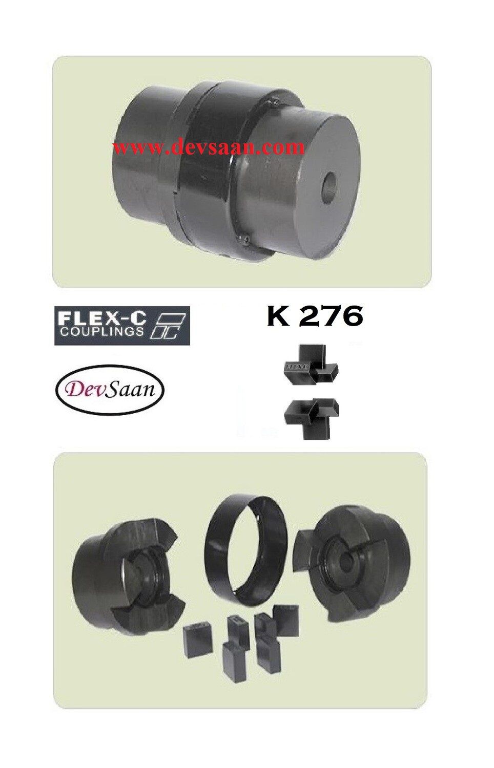 Cushion Pad Coupling K 276 Flex-C Max Bore 75 mm