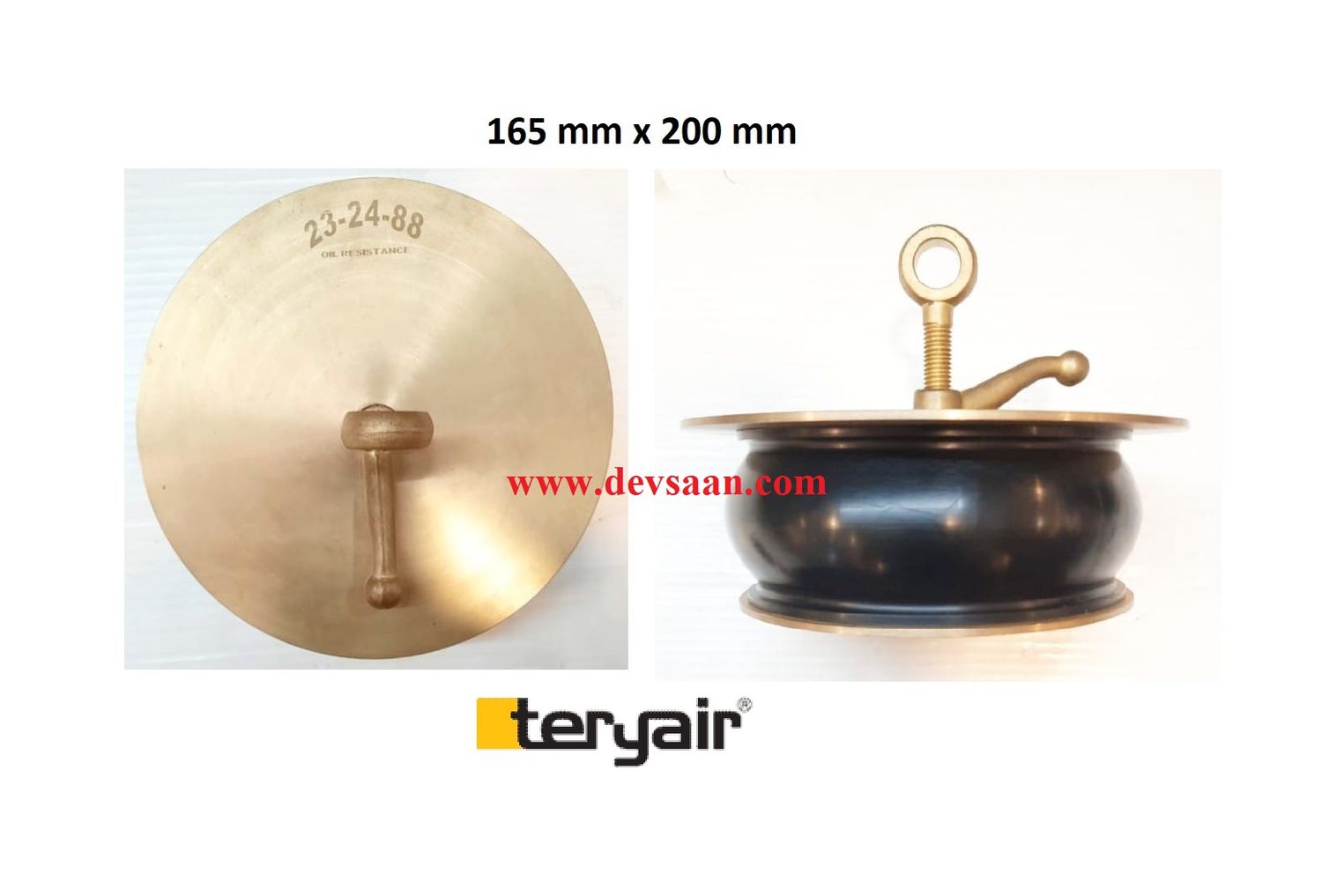 Brass Scupper plug 165 mm x 200 mm IMPA 23 24 88