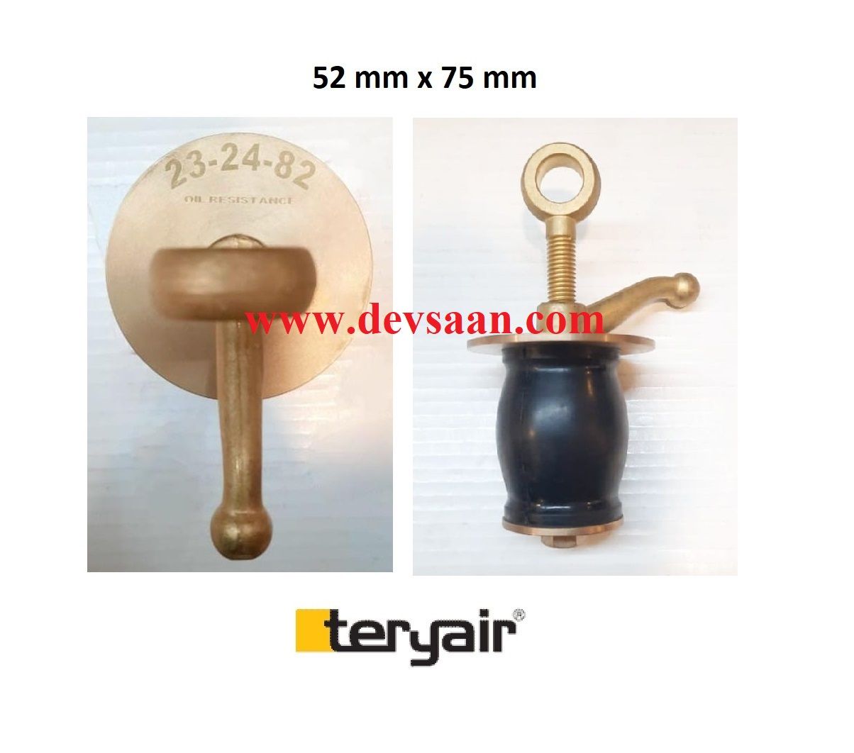 Brass Scupper plug 52 mm x 75 mm IMPA 23 24 82