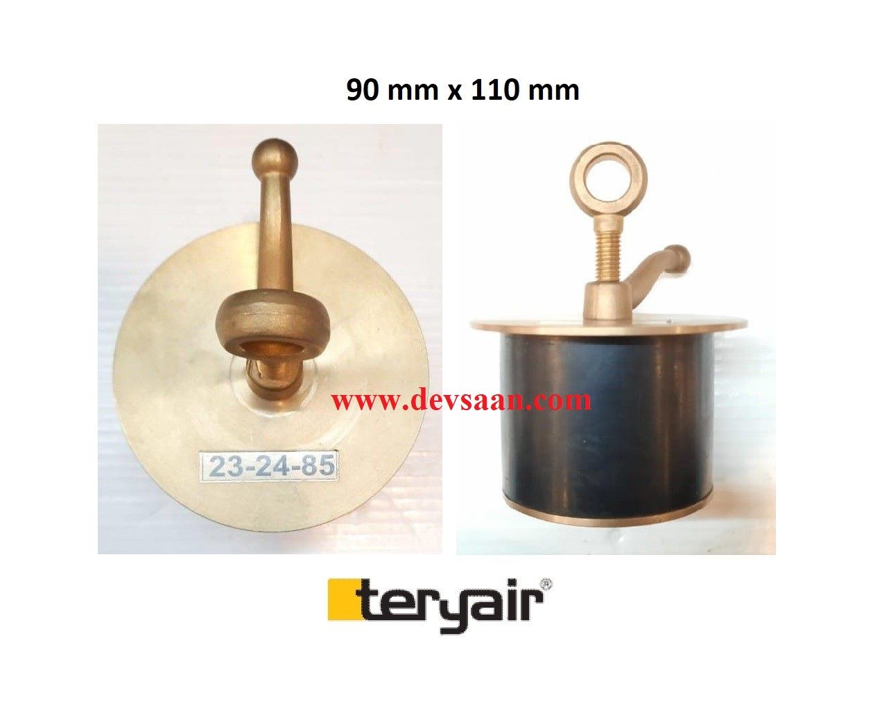 Brass Scupper plug 90 mm x 110 mm IMPA 23 24 85
