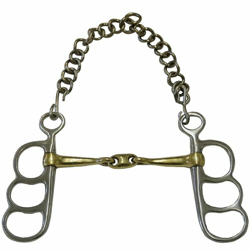 Postkandare, 3 Ringe, doppelt gebrochen, Argentan