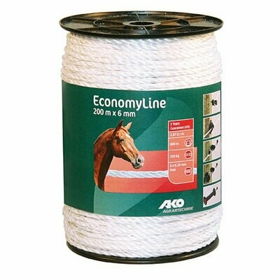 EconomyLine, Seil, 200m, 6mm, weiß, 6 x 0,2mm Niro