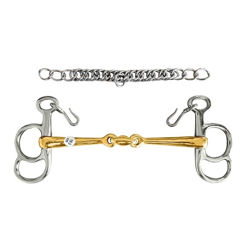 Postkandare, 2 Ringe, doppelt gebrochen, Argentan, Kaltblut