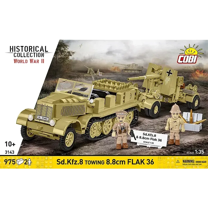 Cobi 3143 - Sd.Kfz.8 Towing 8.8 cm Flak 36