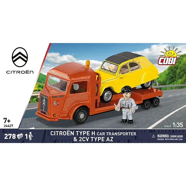 Cobi 24627 - Citroen Type H Car Transporter & 2CV Type AZ