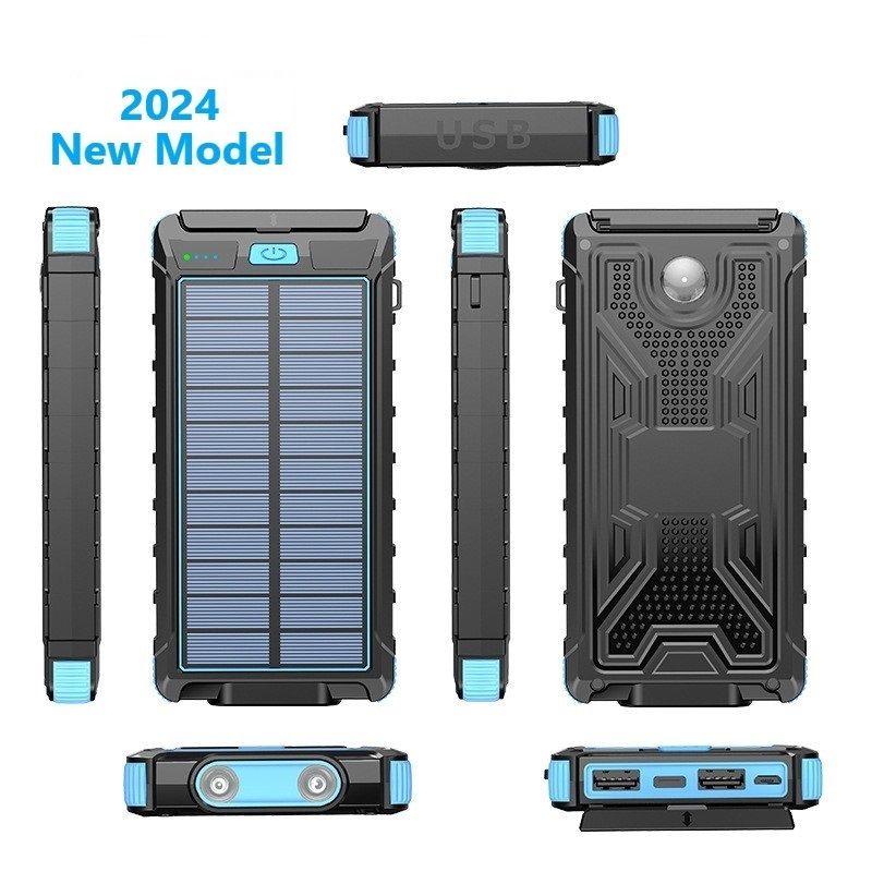 Solar Energy Power Bank, Genuine Capacity, Type C Input, With Compass &amp; Emergency Light