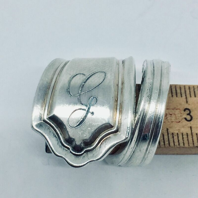 Anello SPIRALE INIZIALE &quot;G&quot; antica posata