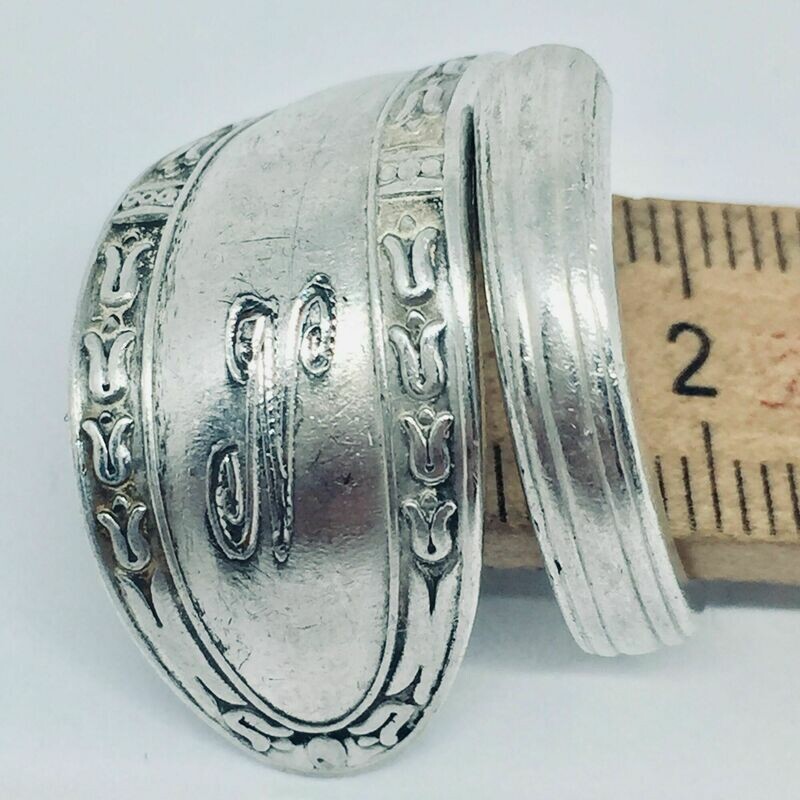 Anello SPIRALE INIZIALE &quot;N&quot; antica posata