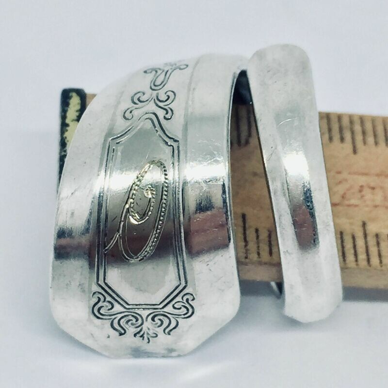 Anello SPIRALE INIZIALE &quot;O&quot; antica posata