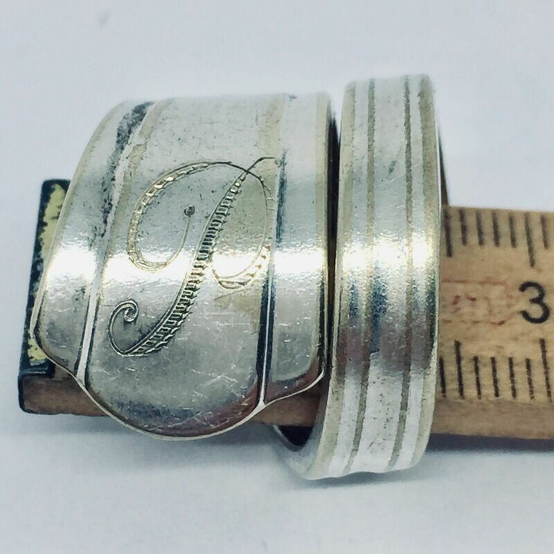 Anello SPIRALE INIZIALE &quot;P&quot; antica posata