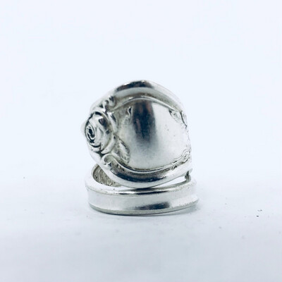 Anello SPIRALE MANICO CUCCHIAINO antica posata in argento