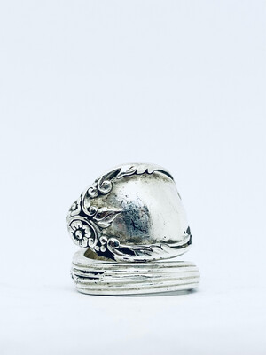 Anello SPIRALE MANICO CUCCHIAINO antica posata in argento