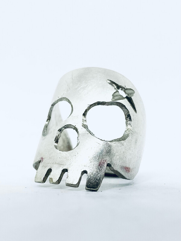 Anello TESCHIO antica posata in argento