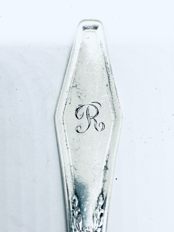 Anello SPIRALE INIZIALE &quot;R&quot; antica posata