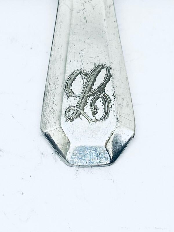 Anello SPIRALE INIZIALE &quot;L&quot; antica posata