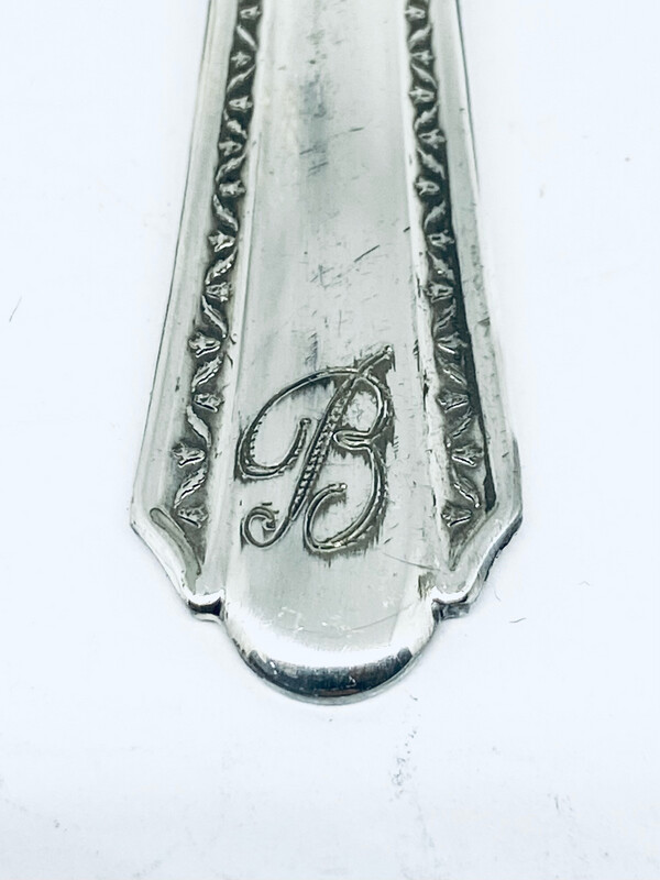Anello SPIRALE INIZIALE &quot;B&quot; antica posata