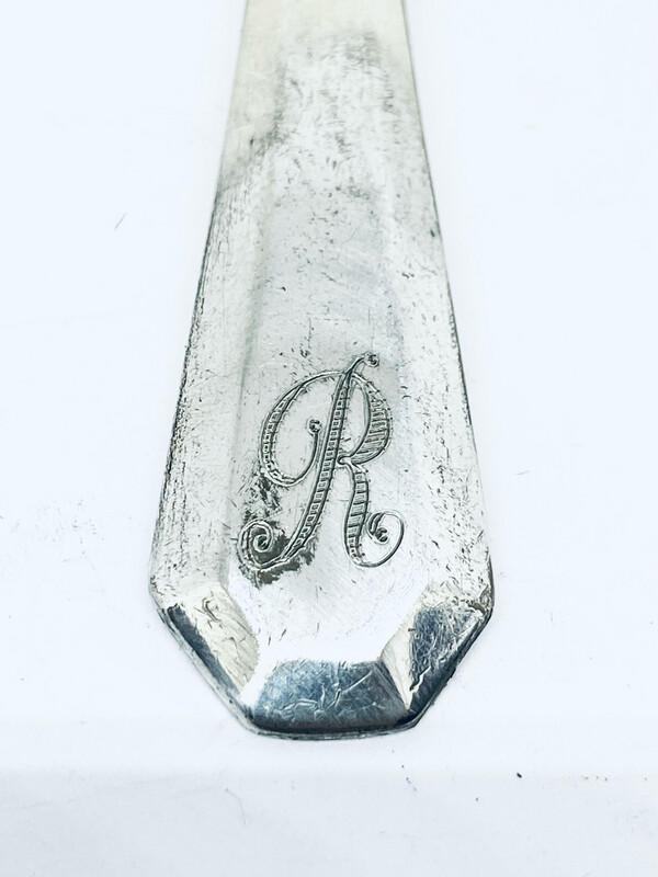 Anello SPIRALE INIZIALE &quot;R&quot; antica posata