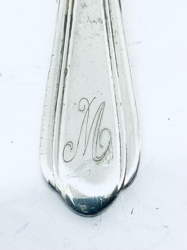 Anello SPIRALE INIZIALE &quot;M&quot; antica posata