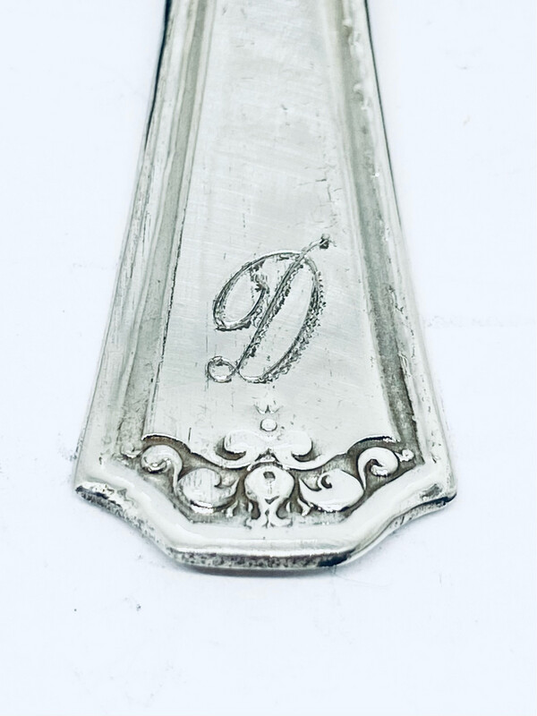 Anello SPIRALE INIZIALE &quot;D&quot; antica posata