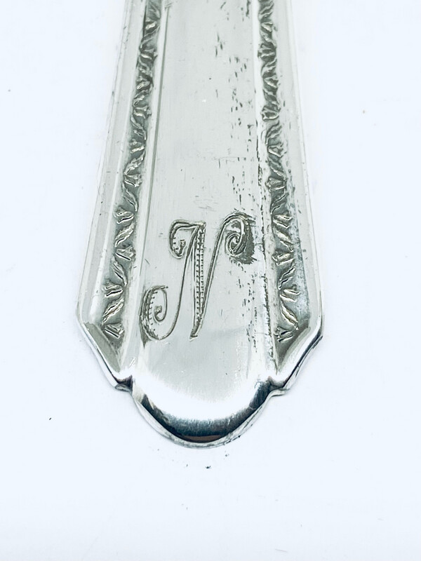 Anello SPIRALE INIZIALE &quot;N&quot; antica posata