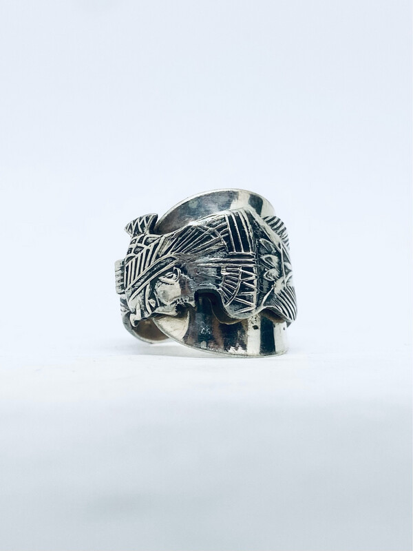 Anello INTERO CUCCHIAINO CLEOPATRA antica posata in argento