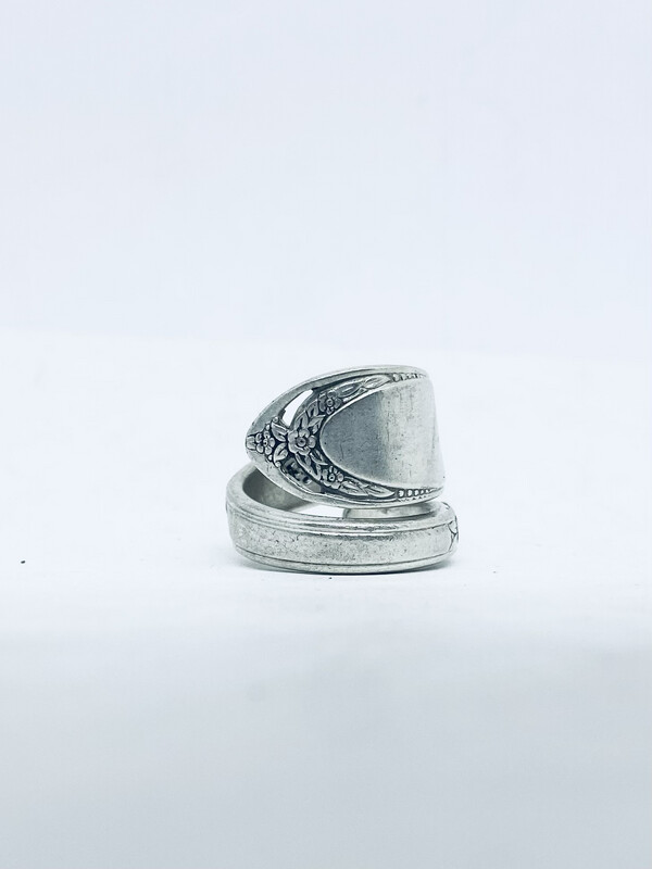 Anello SPIRALE MANICO CUCCHIAINO antica posata in argento