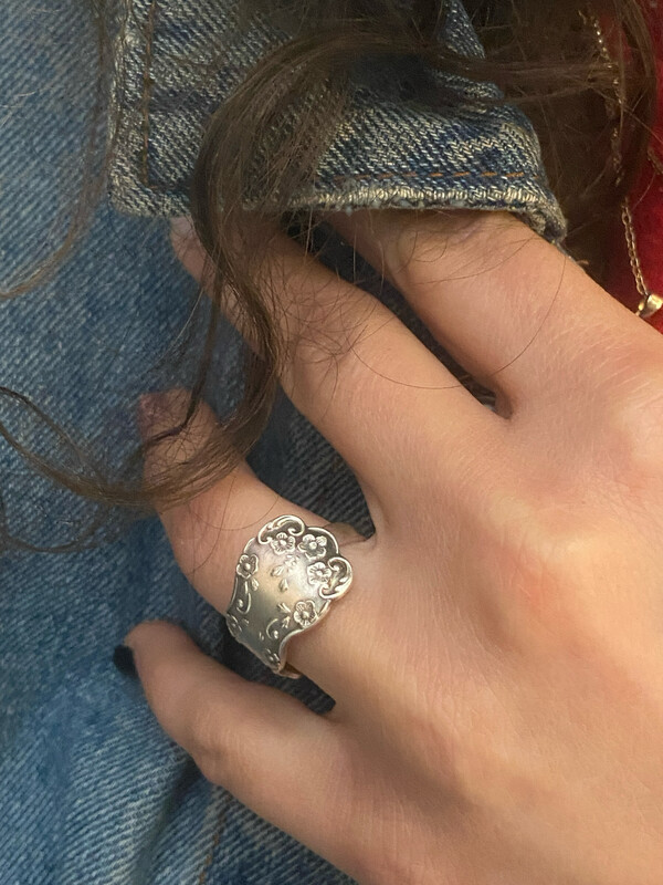 Anello  CLASSICO MANICO CUCCHIAINO antica posata in argento