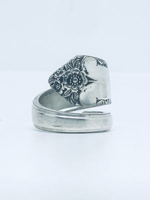 Anello SPIRALE MANICO CUCCHIAINO antica posata in argento