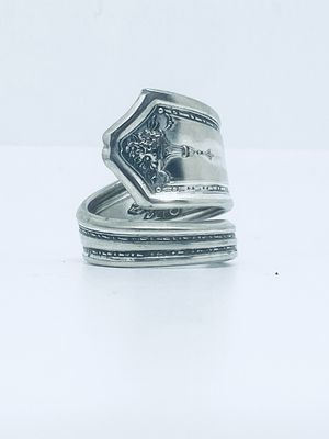 Anello SPIRALE MANICO CUCCHIAINO antica posata in argento