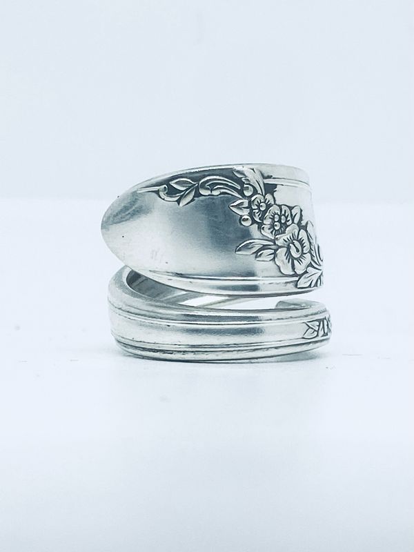 Anello SPIRALE MANICO CUCCHIAINO antica posata in argento