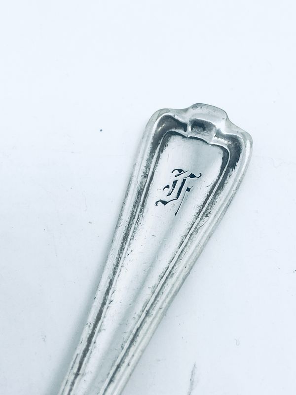 Anello SPIRALE INIZIALE &quot;F&quot; antica posata