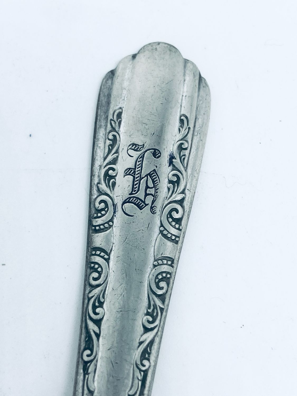 Anello SPIRALE/CLASSICO MONOGRAMMA &quot;FA&quot; antica posata