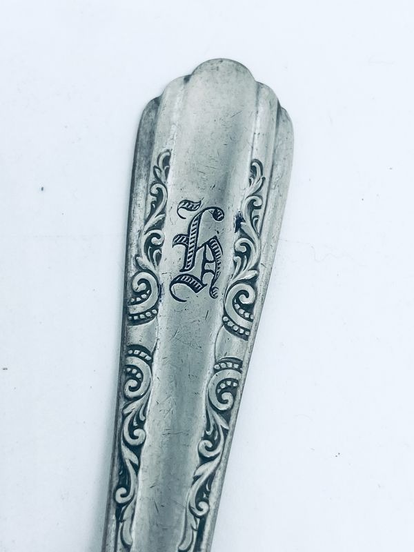 Anello SPIRALE/CLASSICO MONOGRAMMA &quot;FA&quot; antica posata