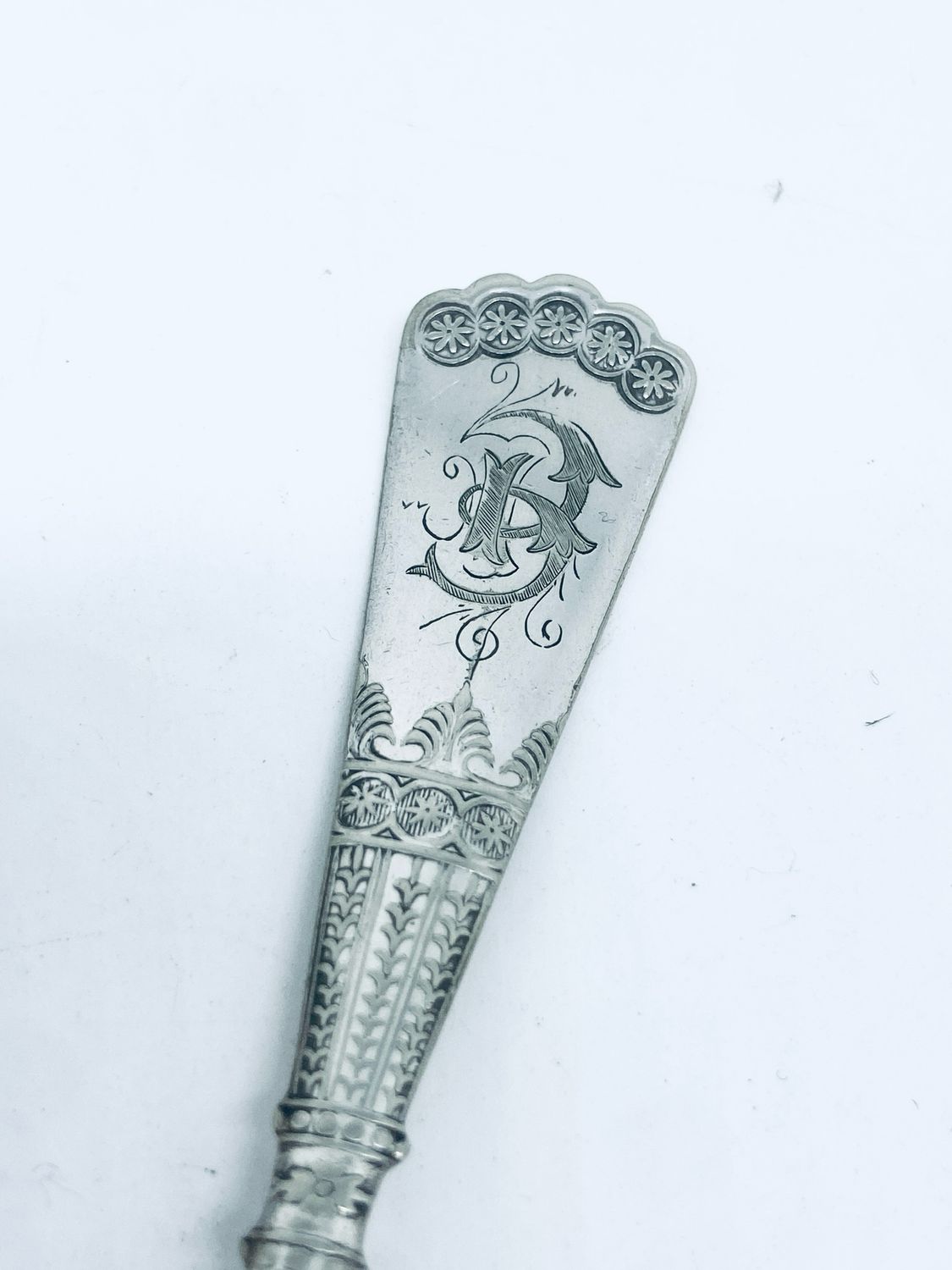 Anello SPIRALE INIZIALE &quot;B&quot; antica posata