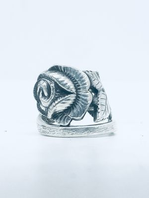 Anello MANICO ROSA  #02 SPIRALE antica posata in argento