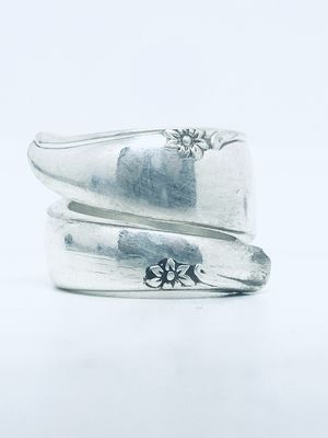 Anello SPIRALE MANICO CUCCHIAINO antica posata in argento