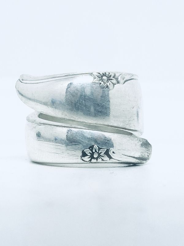 Anello SPIRALE MANICO CUCCHIAINO antica posata in argento