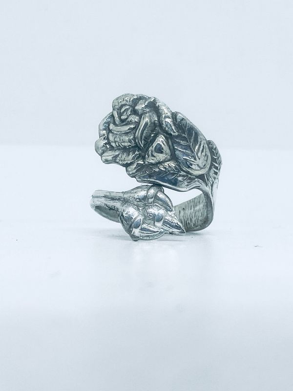 Anello PINZA CAPELLI ROSA antica posata