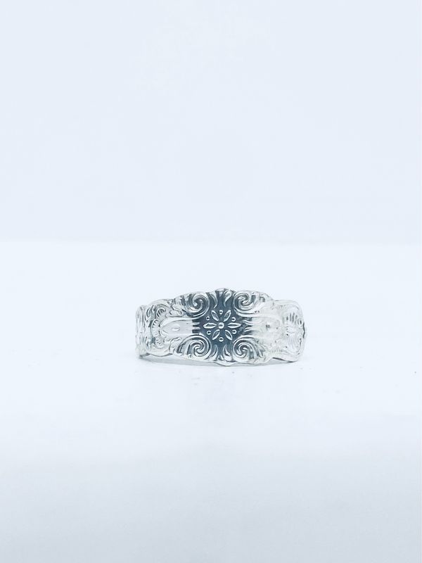 Anello  CLASSICO/INTERO CUCCHIAINO DECORO antica posata in argento