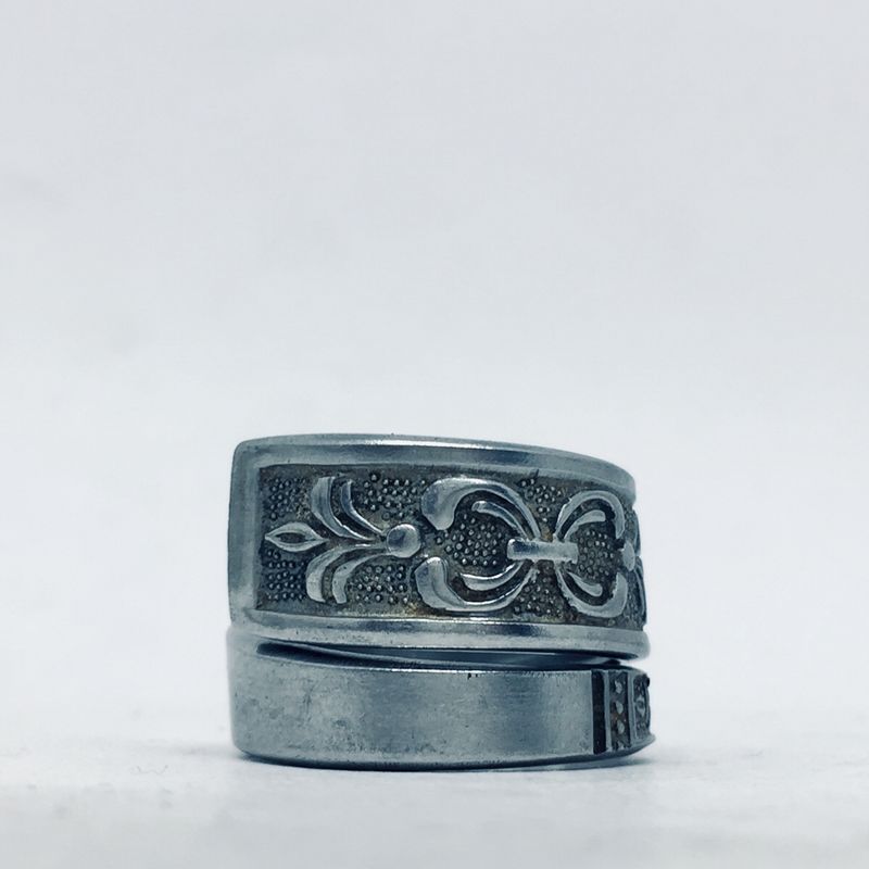 Anello ACCIAIO SPIRALE DORJE antica posata acciaio della nonna