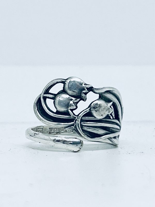 Anello SPIRALE MANICO 3 MUGHETTI antica posata