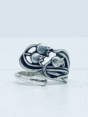 Anello SPIRALE MANICO 3 MUGHETTI antica posata
