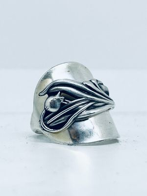 Anello INTERO CUCCHIAINO 1 MUGHETTO antica posata in argento