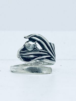 Anello SPIRALE MANICO 1 MUGHETTO antica posata