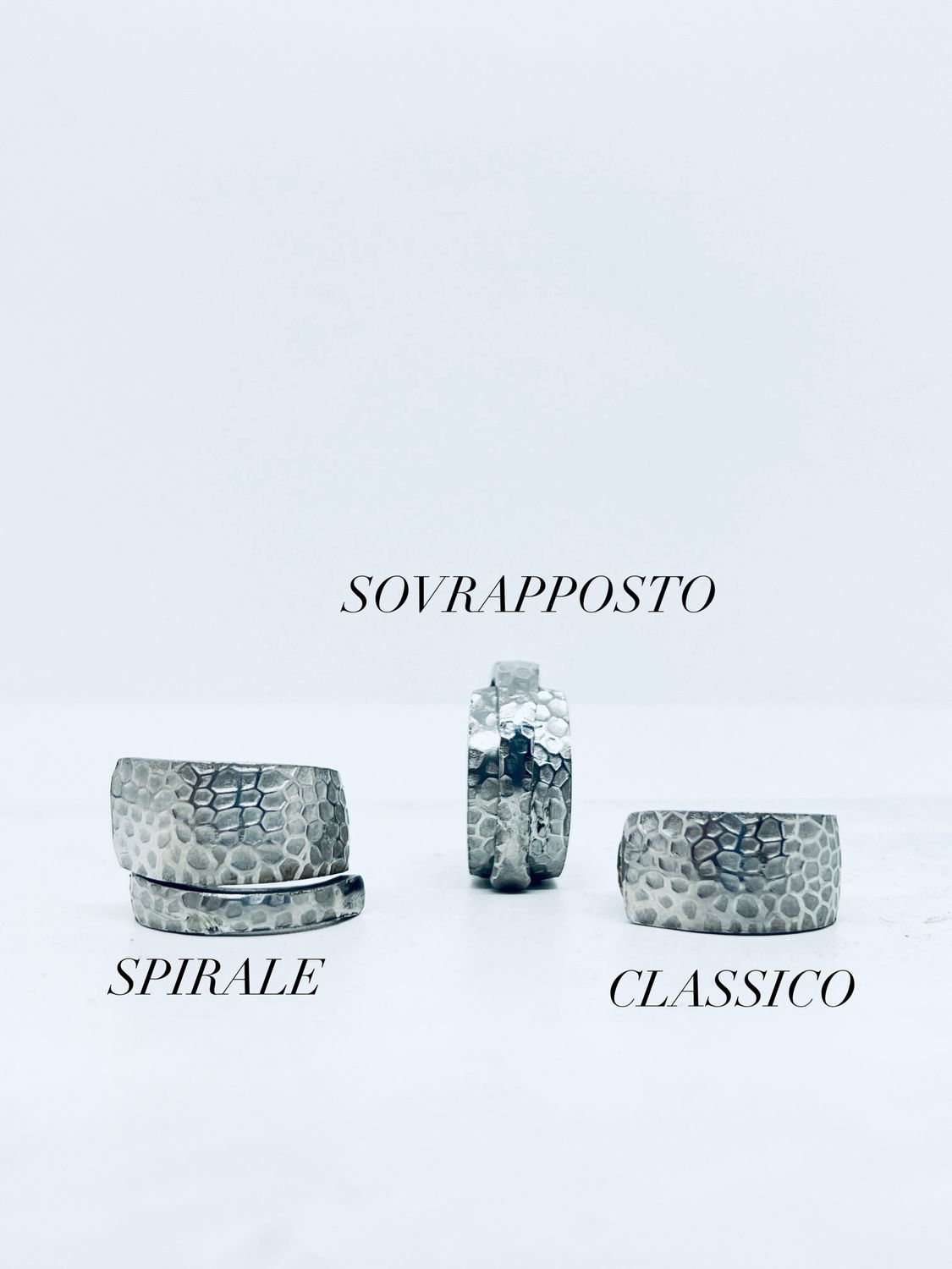 Anello PITONATO FEDINA/SPIRALE/SOVRAPPOSTO  MANICO CUCCHIAINO INOX antica posata in acciaio 