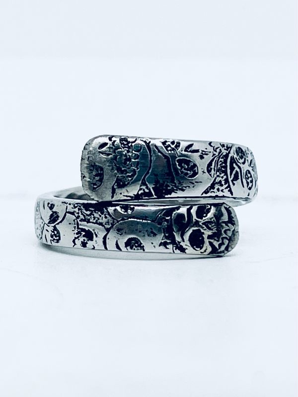 Anello CALAVERAS FEDINA INTRECCIATA  MANICO CUCCHIAINO INOX antica posata in acciaio 