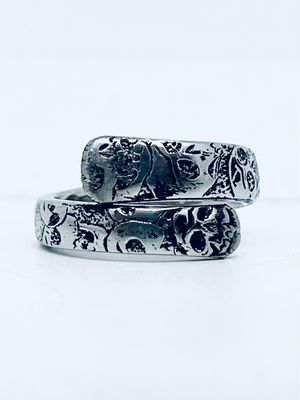 Anello CALAVERAS FEDINA INTRECCIATA  MANICO CUCCHIAINO INOX antica posata in acciaio 