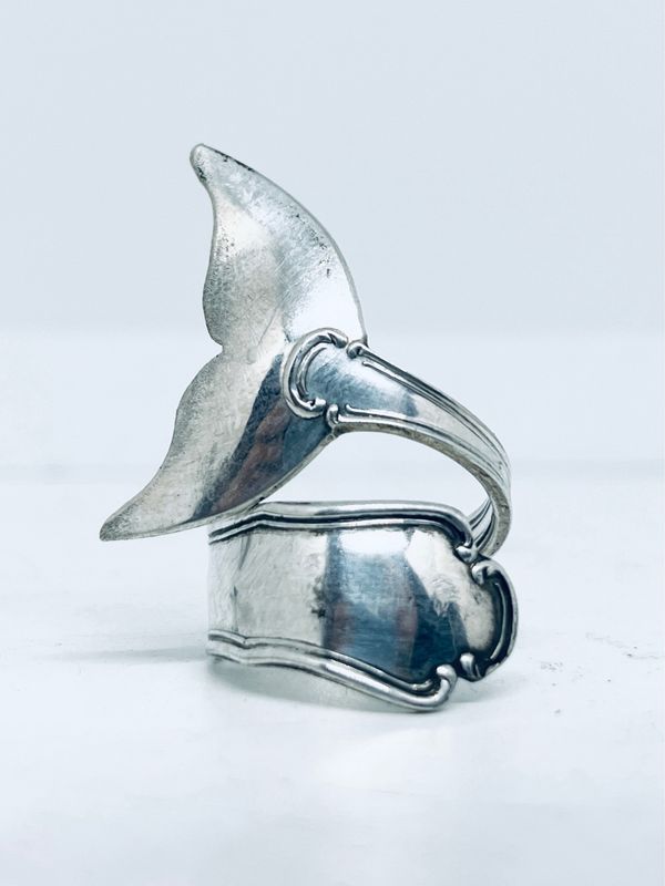 Anello CODA BALENA 05 antica posata in argento